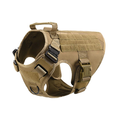 Tactical Dog Harness Collar/Harness and Leash Molle Pouches For Medium Large & Dogs