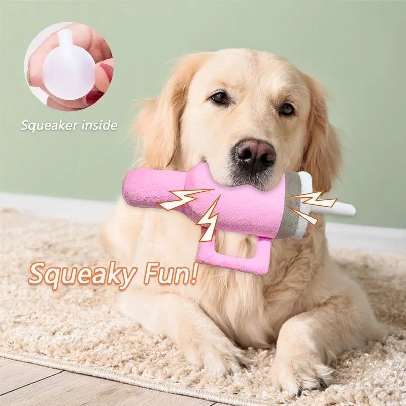 Squeaky Pink Giant Tumbler Cup Plush Pet Toy, Tear-Resistant for Dogs & Cats, Machine-Washable