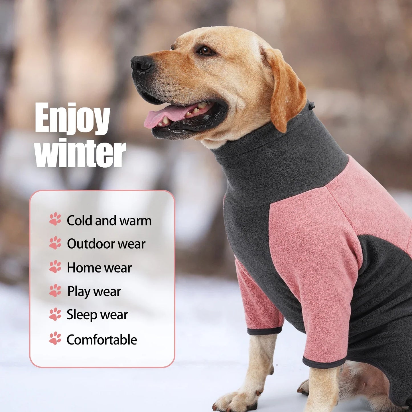 Pet Dog Clothes, Fleece Warm Sweater Clothes, Winter Coat for Small - Large Dogs