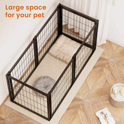 Dog Kennel for Small & Medium Dogs, with Top, Black, 47.2"L x 22"W x 24"H.