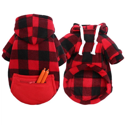 Dog Winter Coat, Pet Jacket Plaid Reversible  for Small, Medium or Large Dogs