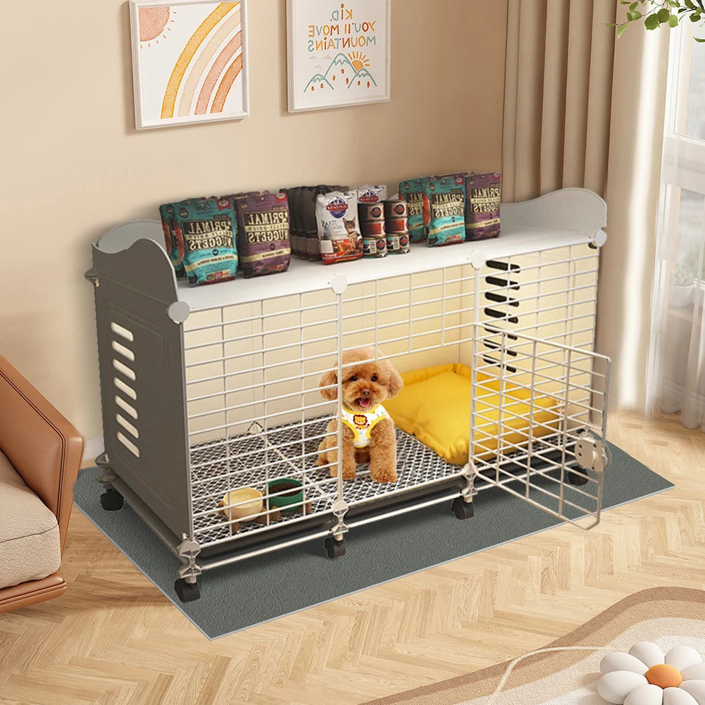 Dog Crate End Table with Wheels & Tray