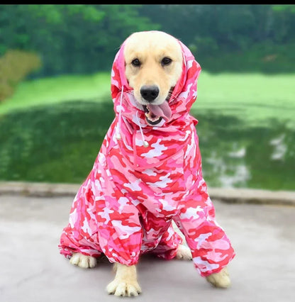 Dog Raincoat Waterproof Hooded Jumpsuit Cloak For Small or Big Dogs