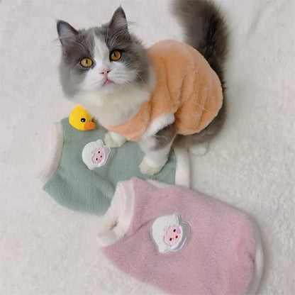 Warm Kitten Clothes for Winter, Sweater Vests