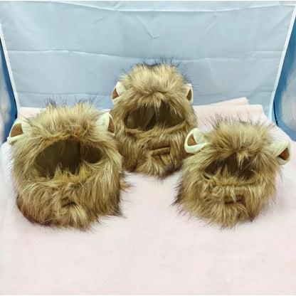 Cat Hairpiece Humorous Lion Mane Headgear for Small Dogs and Cats, Adjustable
