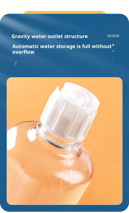 Pet Bowls With Water Feeder, 3 In 1 Ear Design Tilted Cat Water And Food Bowl Set With Gravity Water Bottle