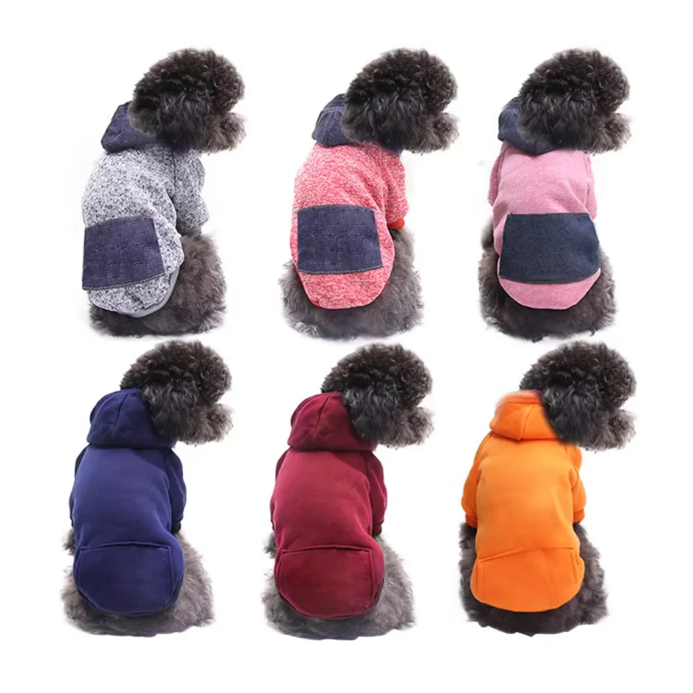 Dog & Cat Hoodie Pet Warm Autumn Winter Coat with Pocket