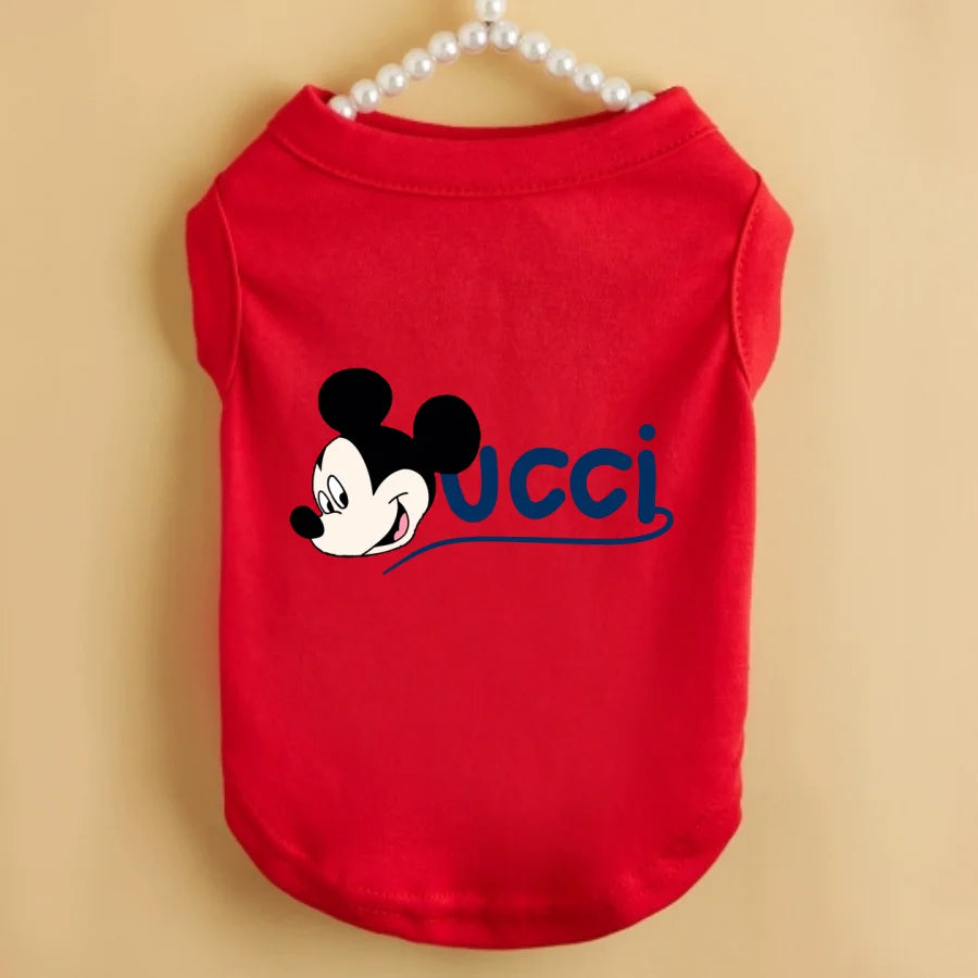 1pc   Mickey minimalist print printed pet vest, soft and breathable pet sleeveless T-shirt