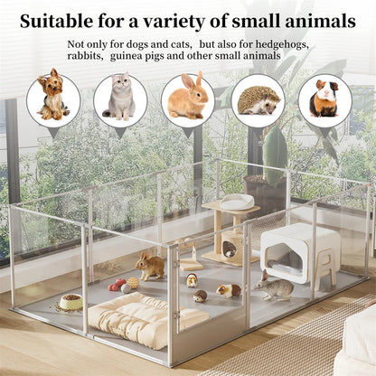 180cm Whelping Playpen, Clear Acrylic Dog Playpen with Waterproof Fertility Pad for Pets