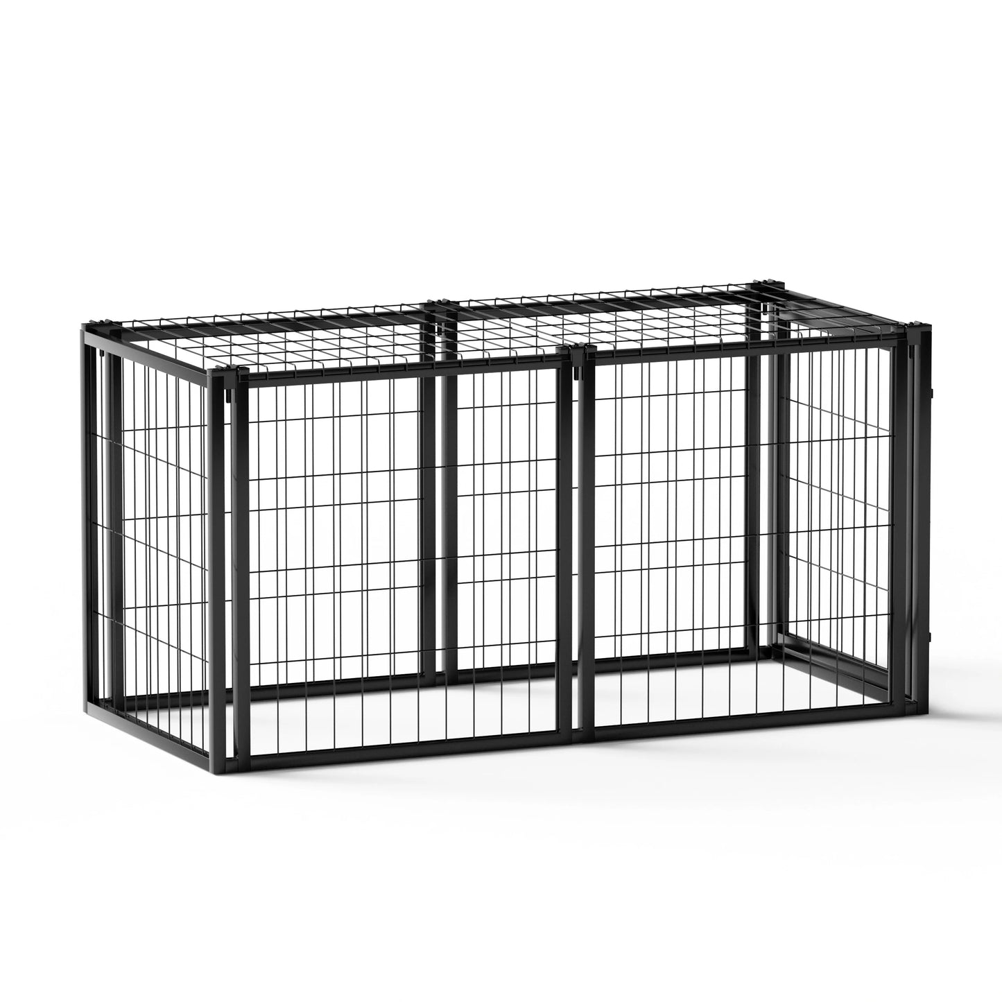Dog Kennel for Small & Medium Dogs, with Top, Black, 47.2"L x 22"W x 24"H.