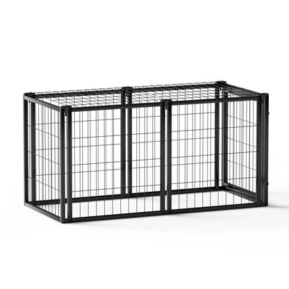 Dog Kennel for Small & Medium Dogs, with Top, Black, 47.2"L x 22"W x 24"H.
