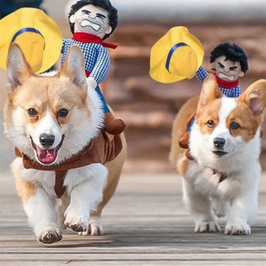 Halloween Party Dog Clothes Funny Cowboy Dressing Up Jacket Coats, Small - Large Dogs