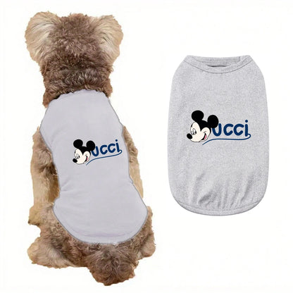 1pc   Mickey minimalist print printed pet vest, soft and breathable pet sleeveless T-shirt
