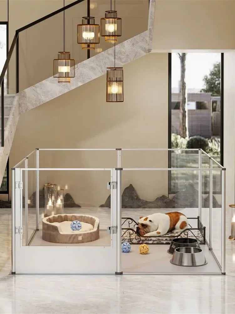 1Pc Large Acrylic Dog Playpen Cage  with Waterproof Fertility Pad