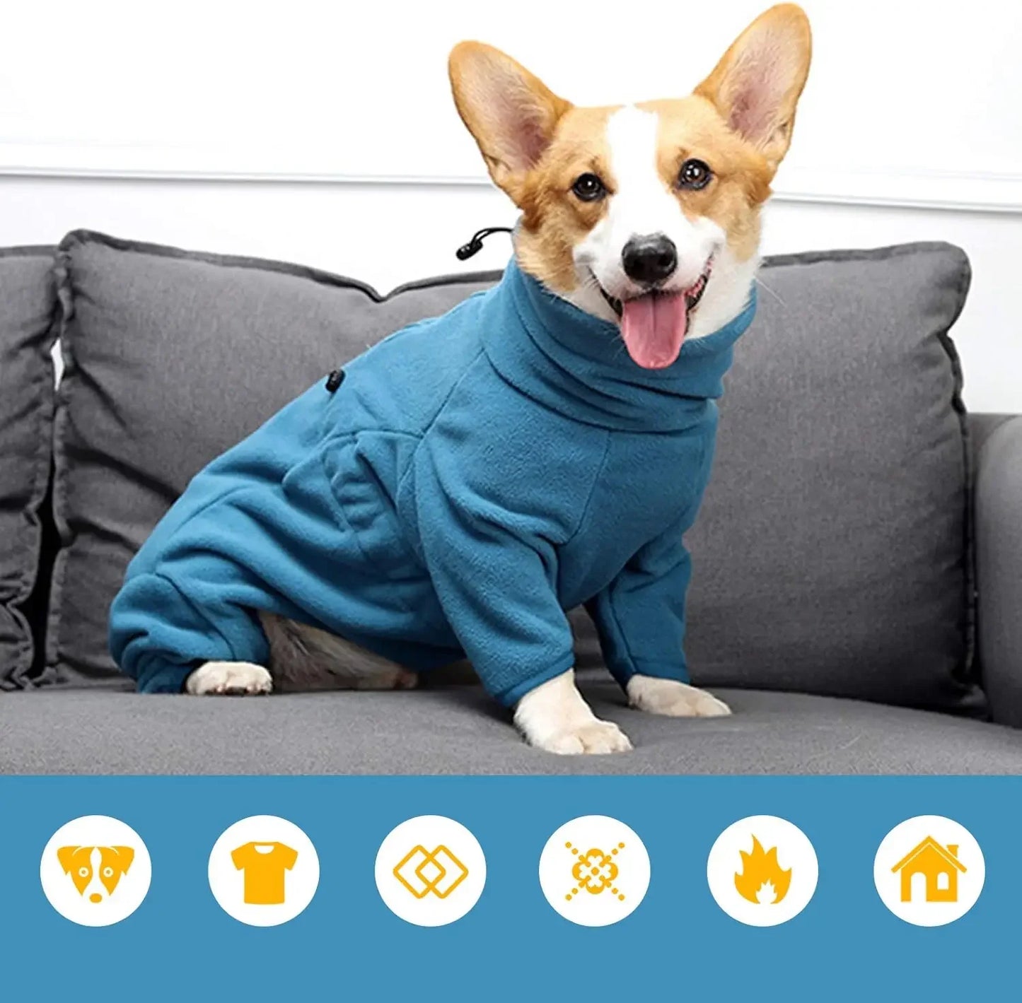 Dog Clothes Soft Fleece Pullover Pajamas For Small, Medium & Large Dogs, Warm Winter Coat