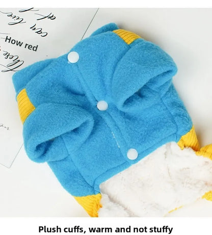 Cat Clothing for Winter Thick Four-legged Coat for Warmth