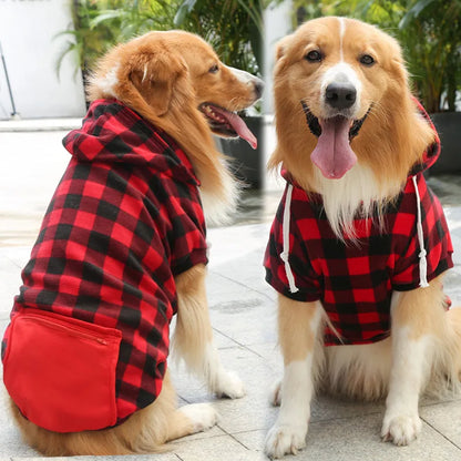 Dog Winter Coat, Pet Jacket Plaid Reversible  for Small, Medium or Large Dogs