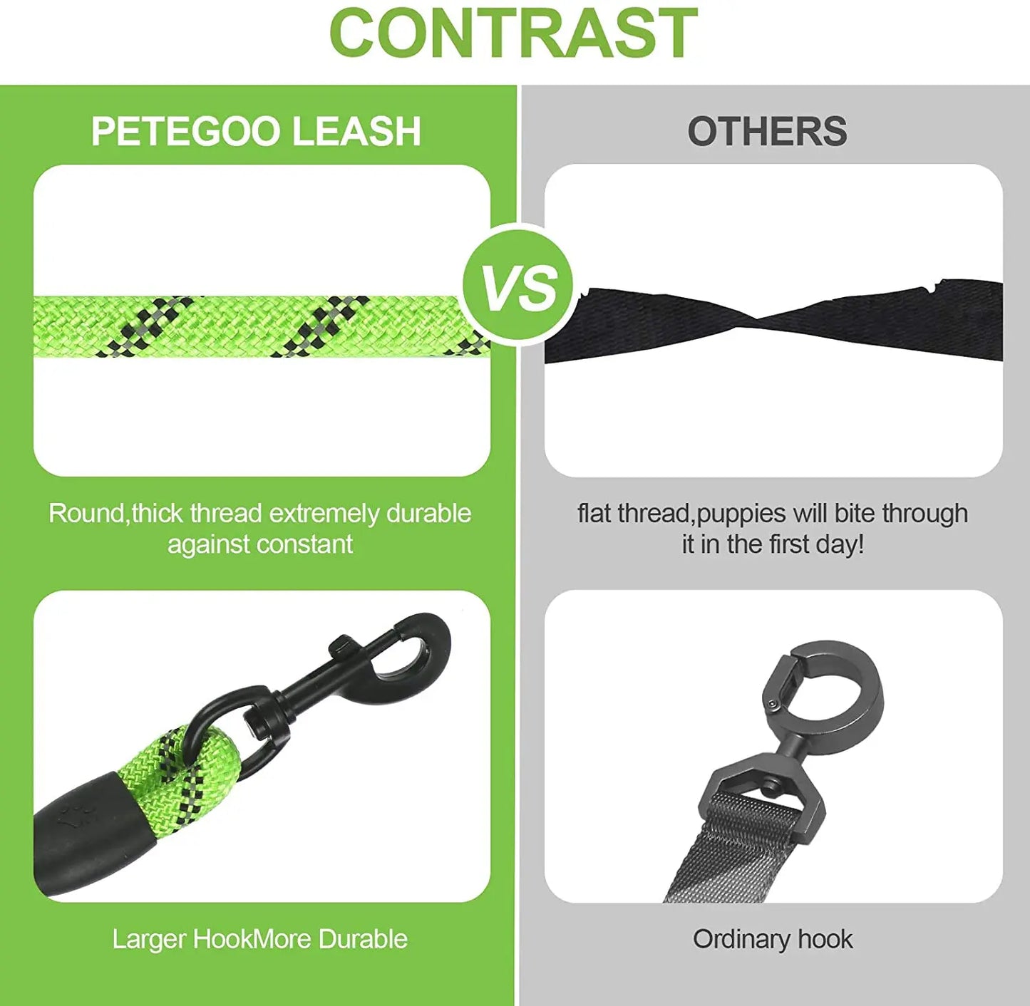Pet Leash Reflective Strong Dog Leash 1.5M Long with Comfortable Padded Handle