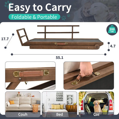 Dog Ramp For Bed Car Couch Truck Folding Pet Ramp Stairs Suit Small & Large Dog