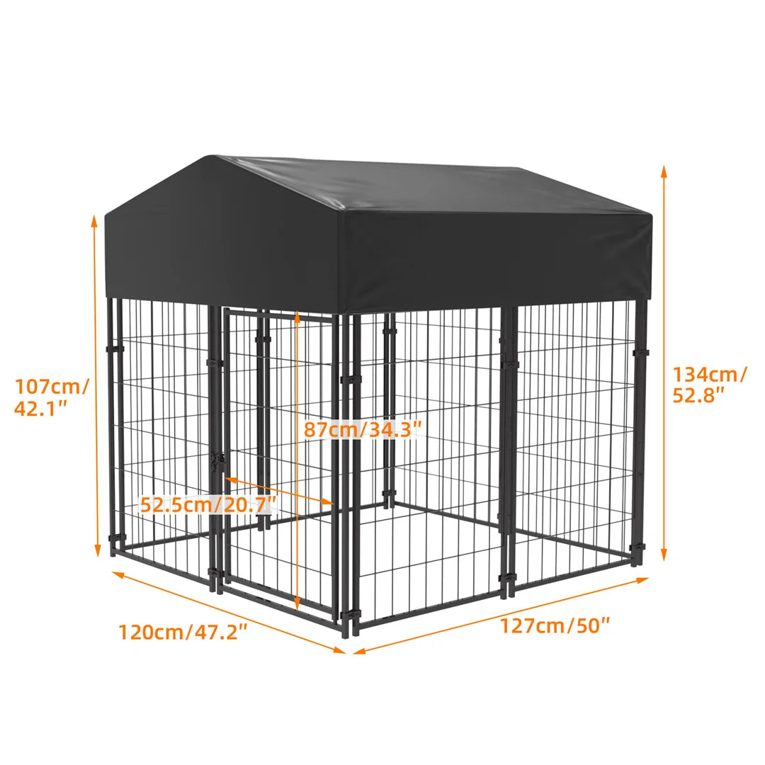 Heavy Duty Kennel, Welded Metal Playpen 64.9”, Large Animal Cage for Outdoor And Indoor Use