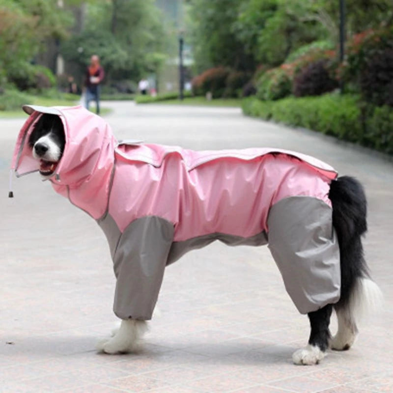 Dog Raincoat Waterproof Hooded Jumpsuit Cloak For Small or Big Dogs