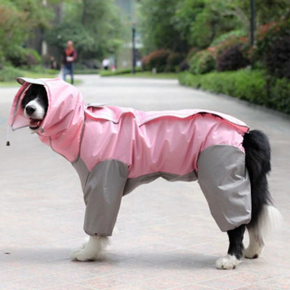 Dog Raincoat Waterproof Hooded Jumpsuit Cloak For Small or Big Dogs
