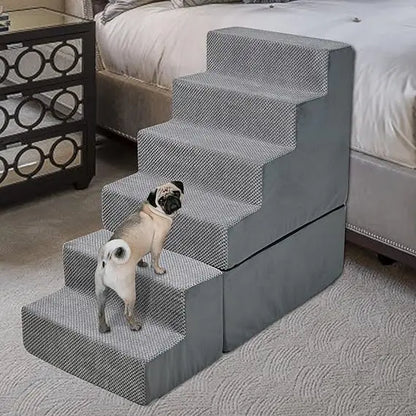 Dog Stairs for High Beds 30-36 inches Tall, 6-Step Pet Stairs/Steps for Small Large Dogs