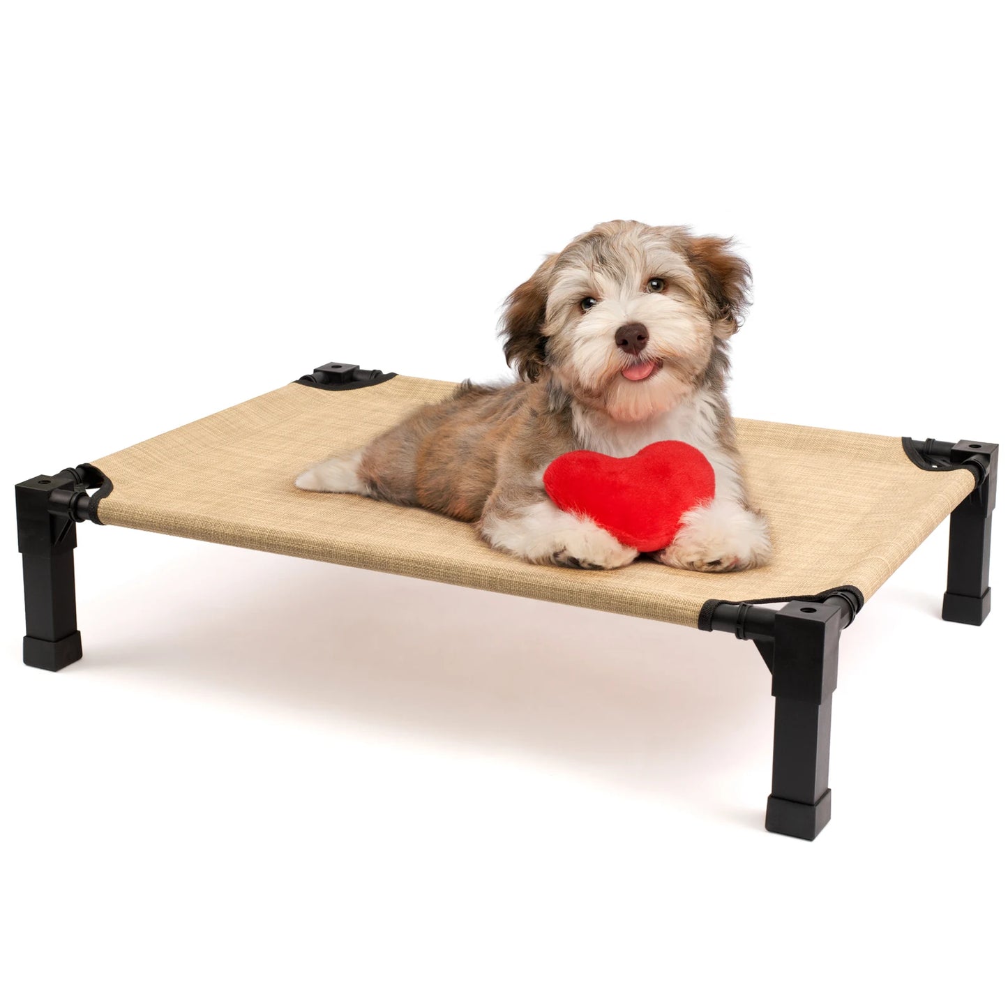 Elevated Dog Bed, Cooling Raised Pet Cot with Chew Proof Washable Breathable Mesh and Metal Frame, Portable