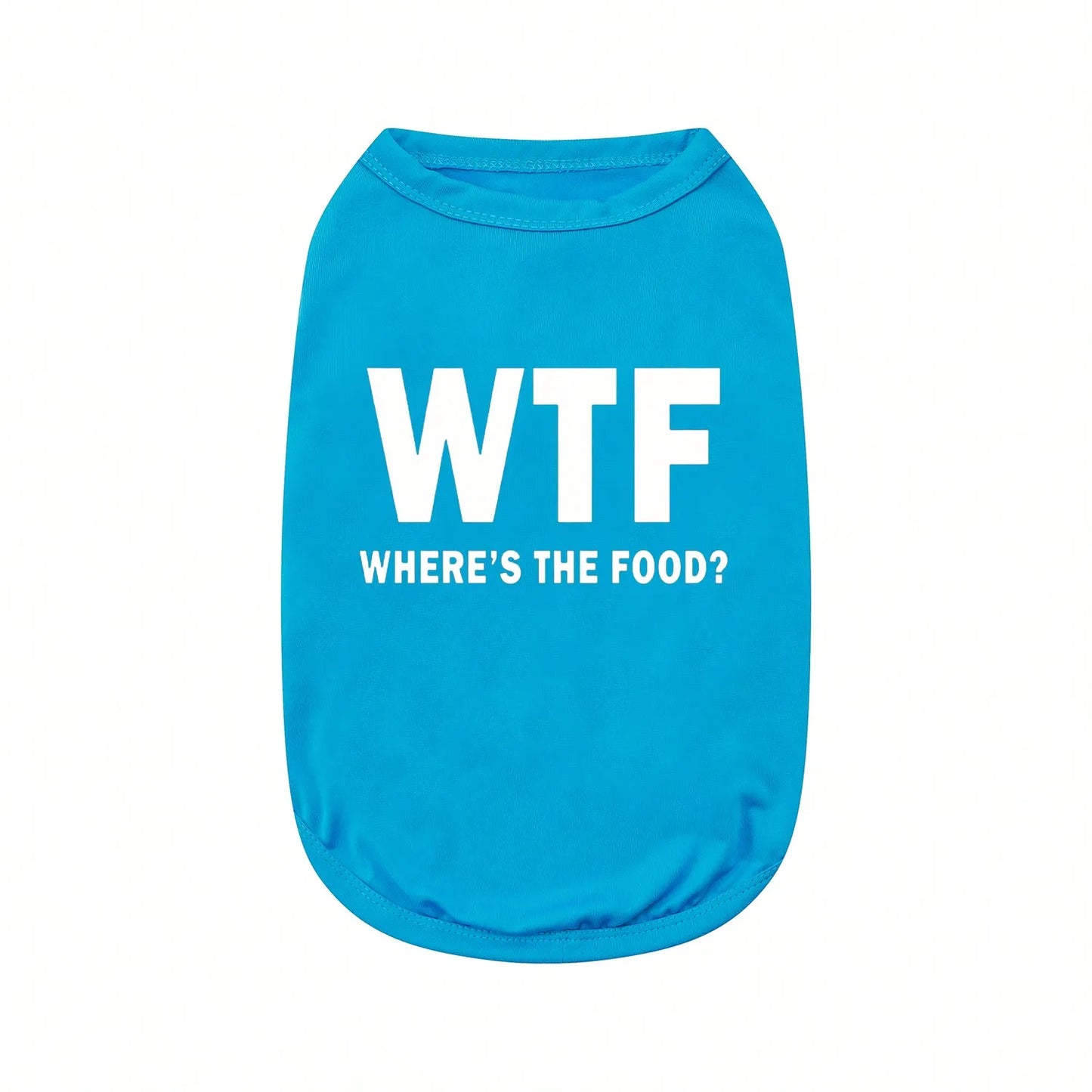 1pc Letter Print Dog Vest Tank Top, Featuring A Playful 'Where's The Food' Back Print