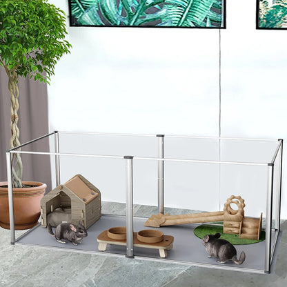 1Pc Large Acrylic Dog Playpen Cage  with Waterproof Fertility Pad