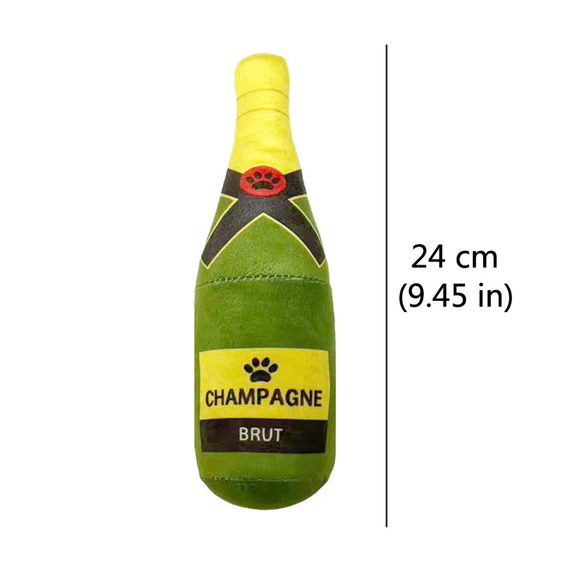 Funny Plush Dog Toys, Beer Bottle Shaped Small - Large Dogs, Squeak Sound, Clean Teeth Chew Toys