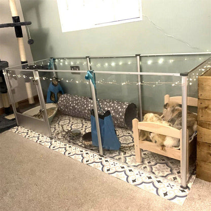 1Pc Large Acrylic Dog Playpen Cage  with Waterproof Fertility Pad