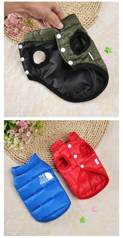 Double Sided Dog Coat Winter Warm Pet Dog Clothes For Small & Medium Dogs