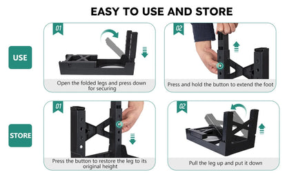 2-in-1 Elevated Slow Feeder Dog Bowls, Non-Slip Stainless Steel/Plastic/ Pet Food & Water Bowls with Foldable Stand