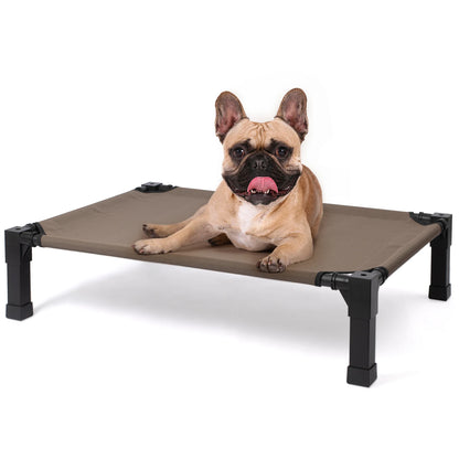 Elevated Dog Bed, Cooling Raised Pet Cot with Chew Proof Washable Breathable Mesh and Metal Frame, Portable