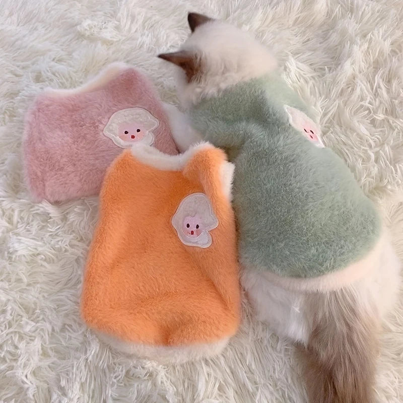 Warm Kitten Clothes for Winter, Sweater Vests
