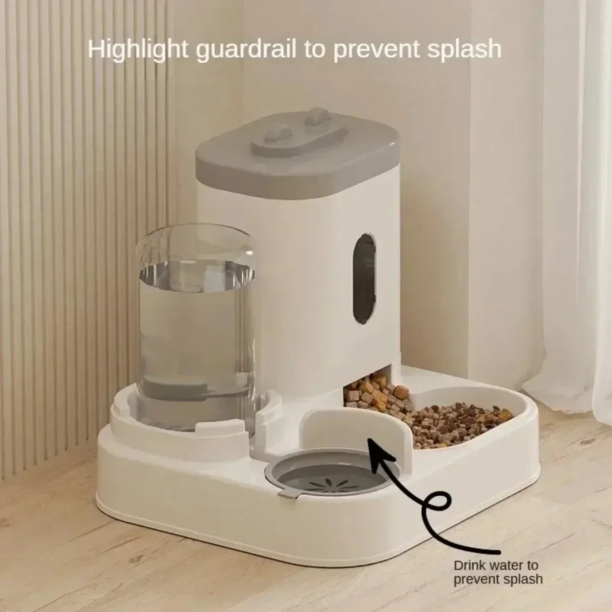 Automatic Feeder Dog Cat Food Bowl With Water Fountain Large Capacity Pet Food Storage Dispenser