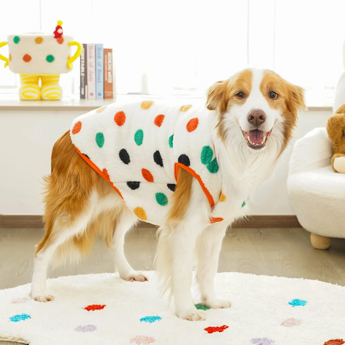 Cute Dog Jacket Soft Fleece Warm For Medium and Large Dogs