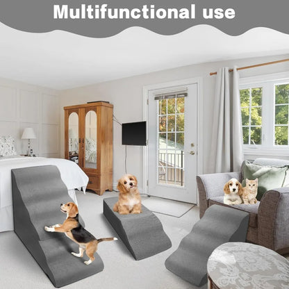 Dog Stairs for High Beds 30-36 inches Tall, 6-Step Pet Stairs/Steps for Small Large Dogs