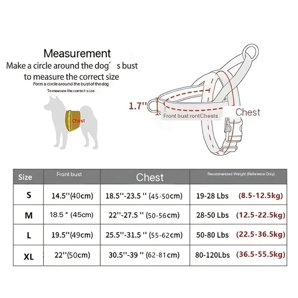 Anti-Pull Dog Harness - for Large Dogs, Outdoor Training