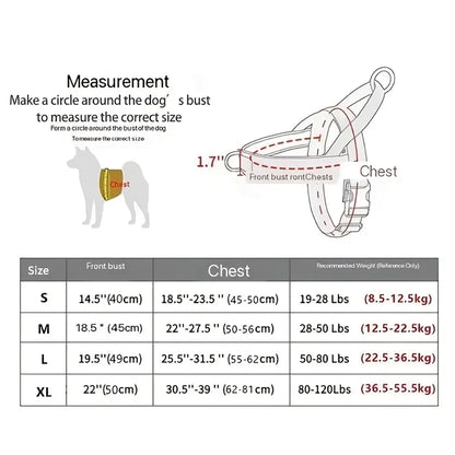 Anti-Pull Dog Harness - for Large Dogs, Outdoor Training