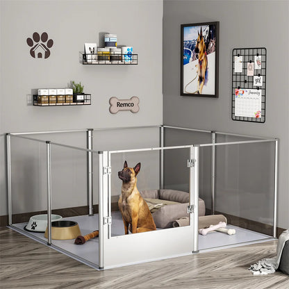 1Pc Large Acrylic Dog Playpen Cage  with Waterproof Fertility Pad