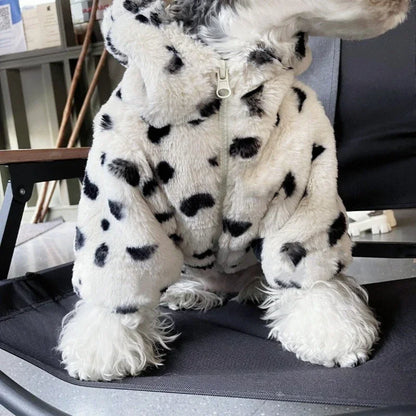 Zippered Thickened Dog Hoodie - Breathable Warm Cotton Coat for Small Breed Pets