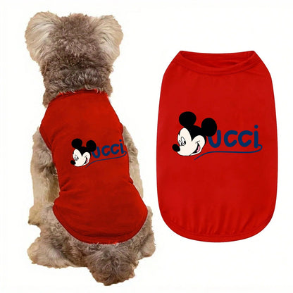 1pc   Mickey minimalist print printed pet vest, soft and breathable pet sleeveless T-shirt