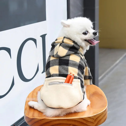 Dog Winter Coat, Pet Jacket Plaid Reversible  for Small, Medium or Large Dogs