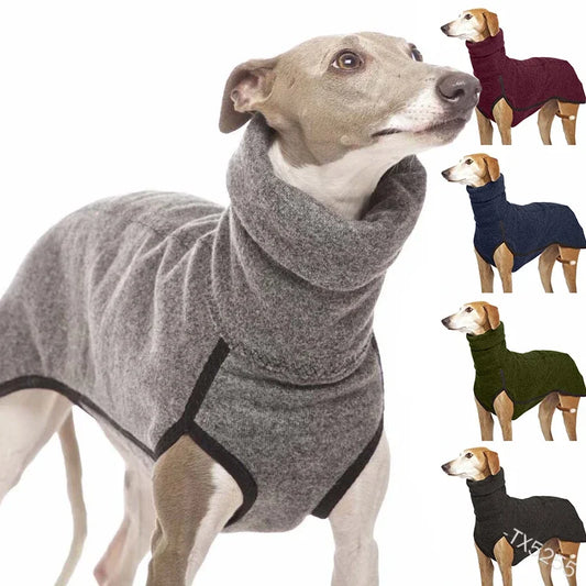 High Collar, Warm Pet Coat for Medium & Large Dogs, green, grey, black