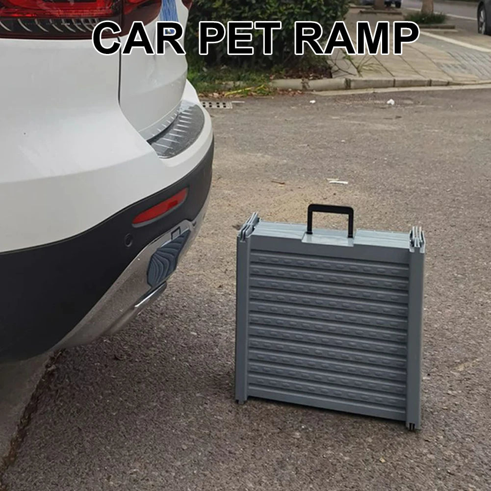 Folding Portable Pet Stair Ramp Non-Slip Rug Surface Dog SUV & Truck Ramp 59x15.8 Inch
