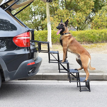 5 Steps Dog Car Ramp for Large Dog Support Up 150 Lbs Foldable Portable Dog Steps