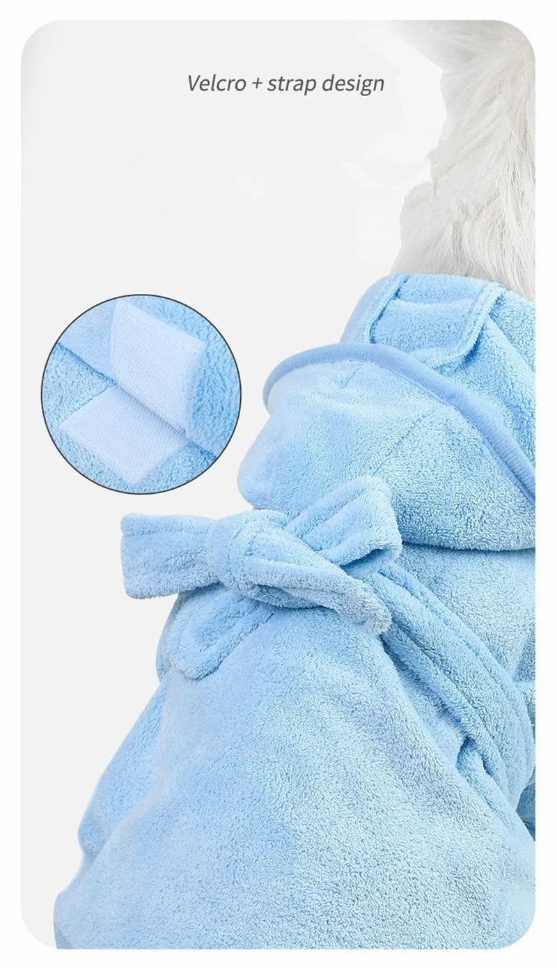 Pet Dog or Cat Towels Bathrobes With Cap Soft Drying Bath Pet For Cat Hoodies Puppy