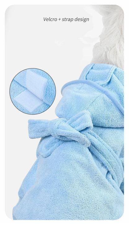 Pet Dog or Cat Towels Bathrobes With Cap Soft Drying Bath Pet For Cat Hoodies Puppy